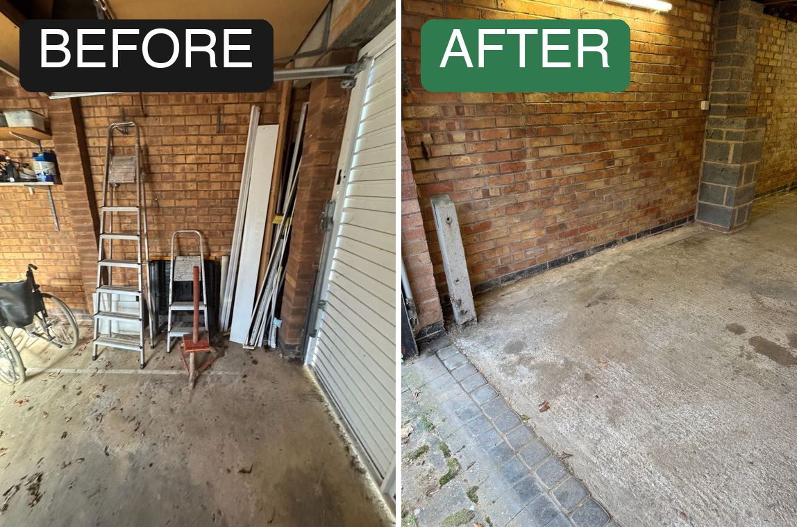 Garage clearance — before and after